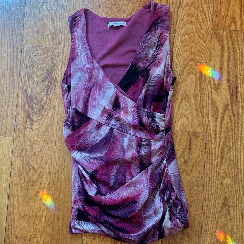 New York & Company Multicolor Sleeveless Blouse